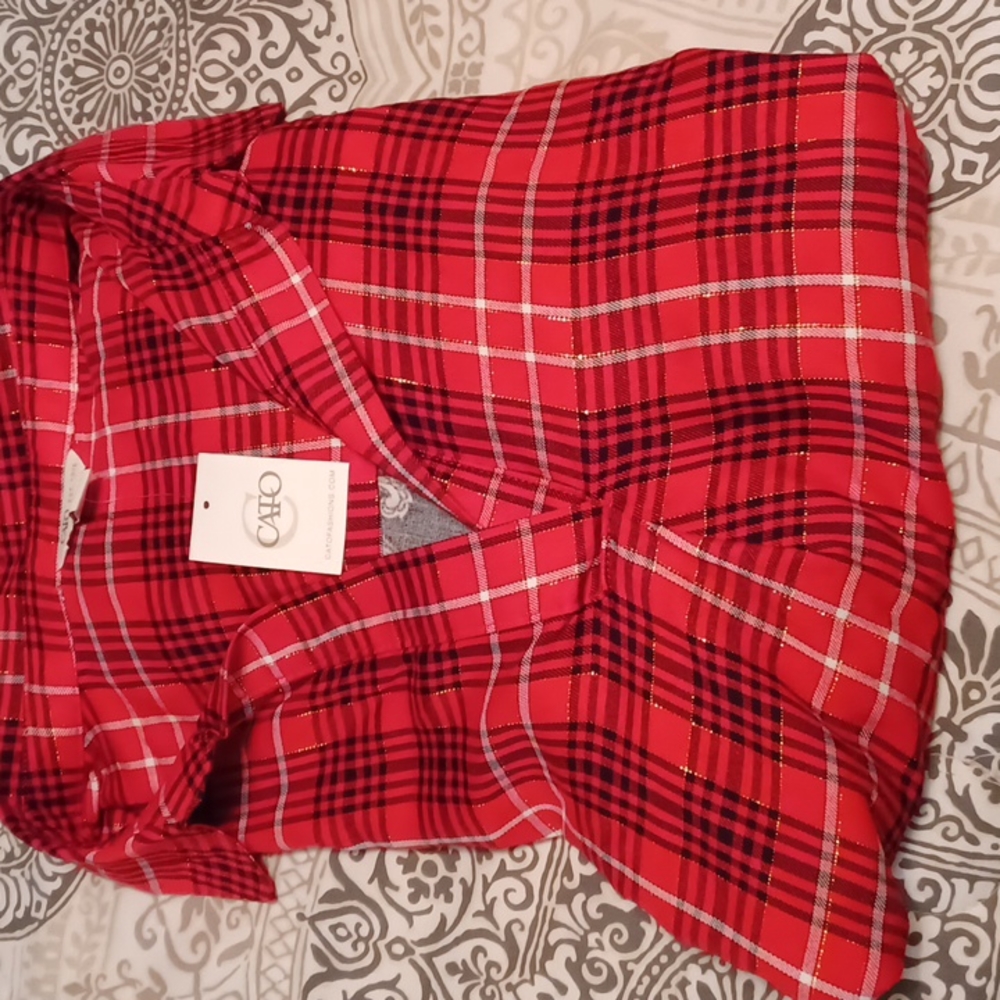 Cato,Size XL, Jester Red,black Blouse
